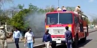 Sodium hypochlorite spray, कोरोना संक्रमण से बचाव के लिए जयपुर में सोडियम हाइपोक्लोराईट का छिड़काव