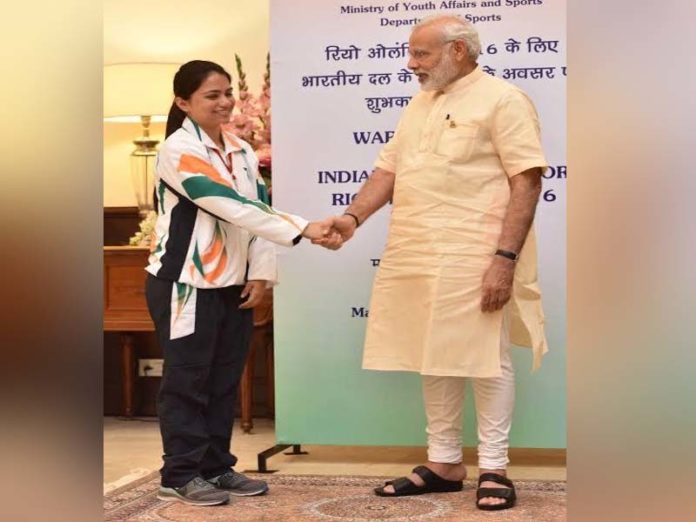 File Photo: Apurvi Chandela with Prime Minister Narendra Modi