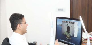 sachin pilot, सचिन पायलट वीडियो कांफ्रेंस के जरिये फीडबैक लेते हुए