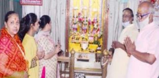 Lord Krishna's court decorated on the occasion of Shri Krishna janmashtmi