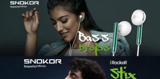 Infinix SNOKOR iRocker launched Stix earbuds and Bass Drop earphones in the budget range