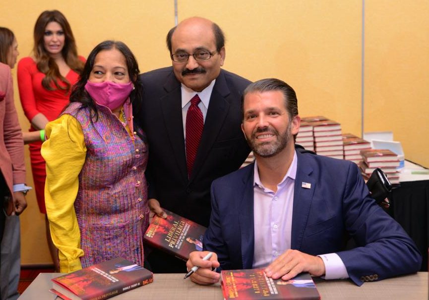 naveen c shah and rajshree shah with trum jr