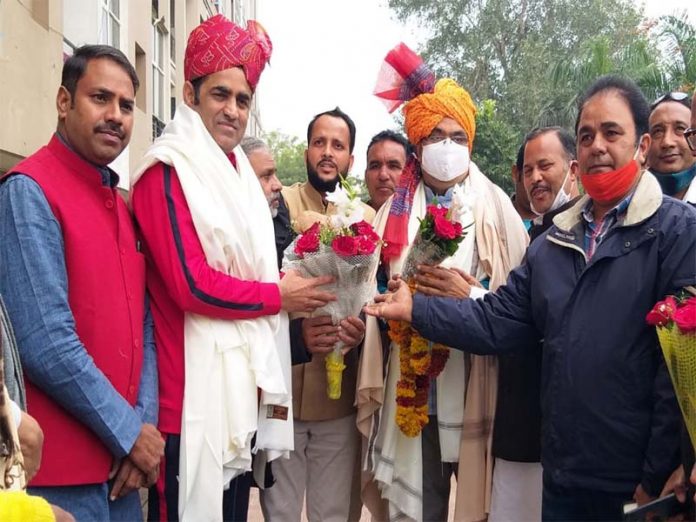 Amin Pathan and Bhajan Lal Sharma thanked newly appointed officials of Minority Front