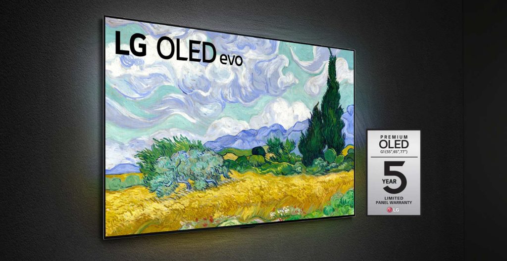 LG G1 55 inch Class with Gallery Design 4K Smart OLED evo Tv