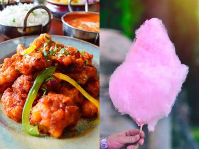 गोभी मंचूरियन और कॉटन कैंडी गोभी मंचूरियन और कॉटन कैंडी