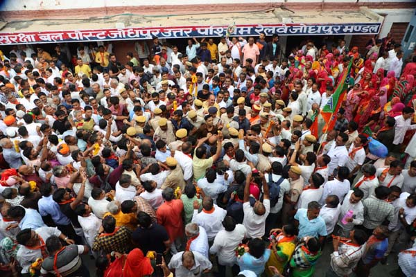 केंद्रीय मंत्री गजेंद्र सिंह शेखावत के स्वागत में उमड़ा जोधपुर।