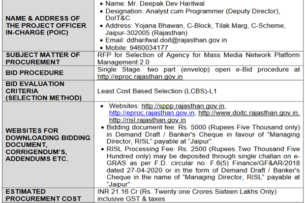 social media tender