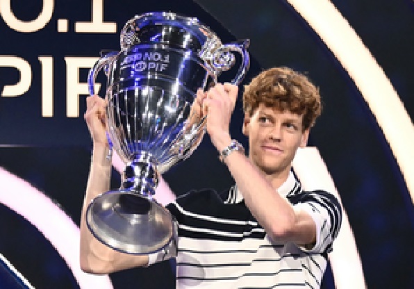 Sinner awarded 'most special' ATP year-end No. 1 trophy in Turin Sinner awarded 'most special' ATP year-end No. 1 trophy in Turin