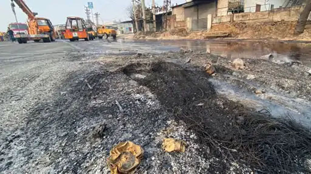 एलपीजी टैंकर में ब्लास्ट