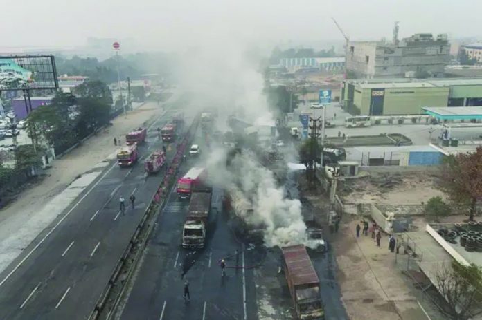 LPG tanker explosion in Jaipur LPG tanker explosion in Jaipur