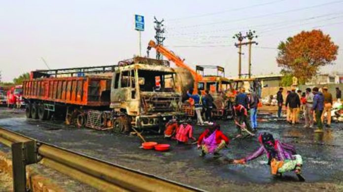LPG tanker blast on Jaipur-Ajmer highway