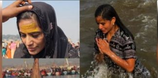 Actress Poonam Pandey took a dip in Ganga, expressed condolences on the stampede