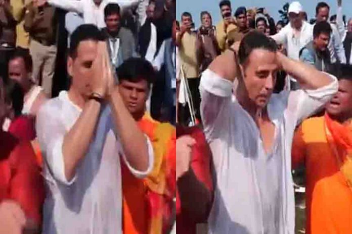 Akshay Kumar took a dip of faith, thanked CM Yogi for the wonderful arrangement Akshay Kumar took a dip of faith, thanked CM Yogi for the wonderful arrangement