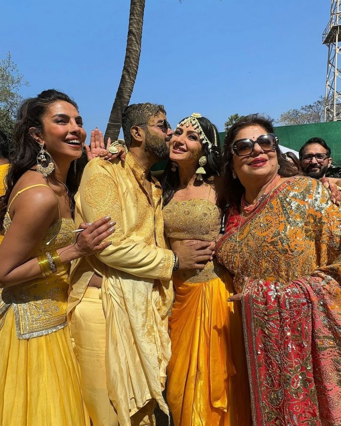 Priyanka Chopra shared pictures of her brother Siddharth's Haldi ceremony. Priyanka Chopra shared pictures of her brother Siddharth's Haldi ceremony.