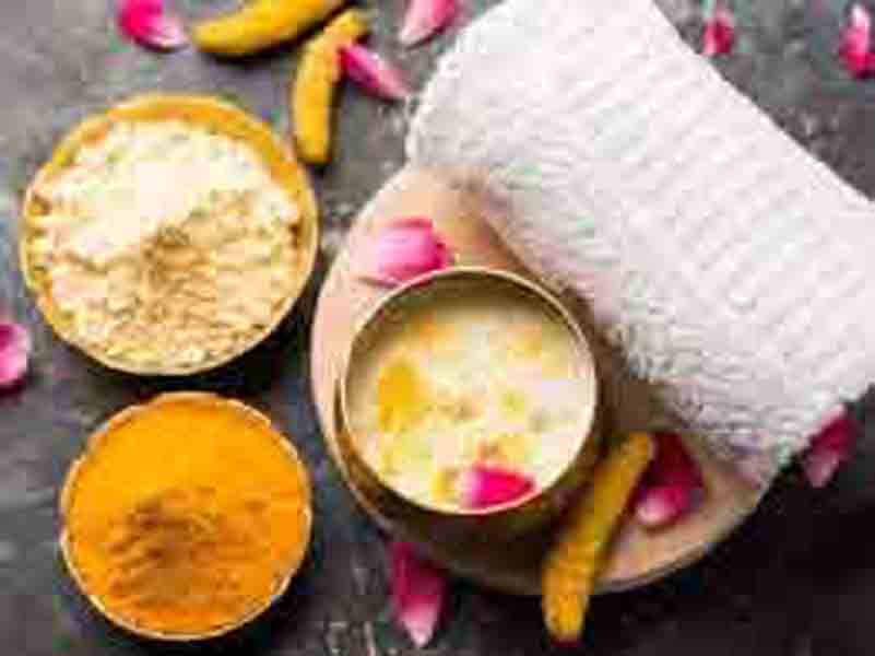 दूध + बेसन + हल्दी