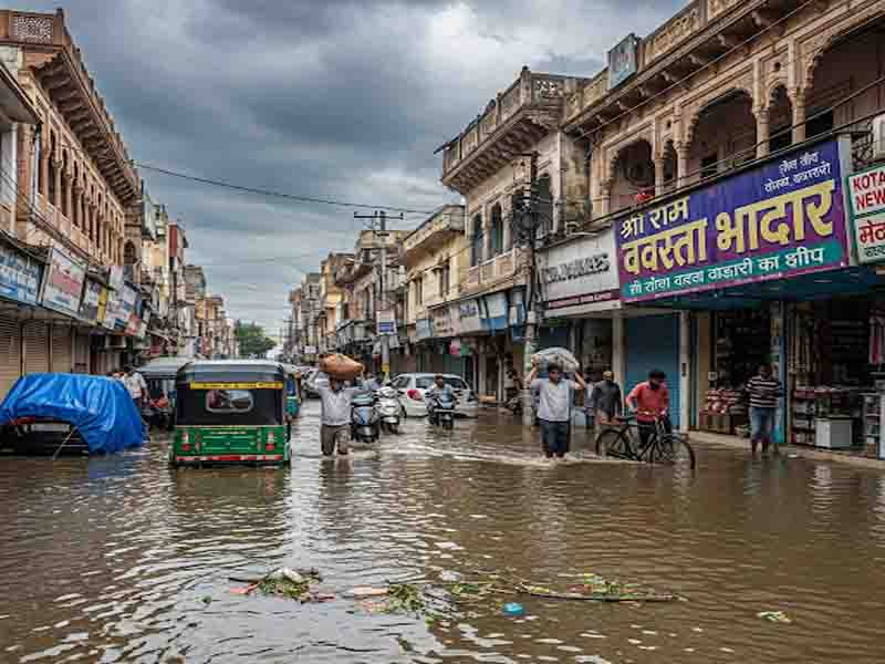 भारी बरसात