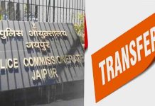 "जयपुर कमिश्नरेट में रातों-रात बड़ा फेरबदल, 52 सीआई बदले"